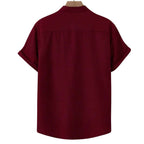 Camisa VVista traseira da Camisa Vinser Jericoacoara na cor vinho, com modelagem de manga curta, tecido leve e respirável, caimento confortável e acabamento refinado, ideal para um visual casual elegante e sofisticado.