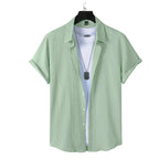 Camisa Vinser Bonito verde-claro masculina de manga curta
