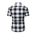 Verso da Camisa Vinser Alagoas masculina com estampa xadrez preta e branca