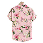 Camisa Vinser Bellagi masculina rosa floral vista de costas