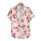 Camisa Vinser Bellagi masculina rosa com estampa floral