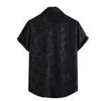 arte traseira da Camisa Vinser Curitiba preta com estampa floral discreta