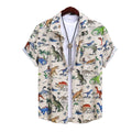 Camisa Vinser Dino com estampa de dinossauros e folhagens