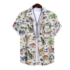 Camisa Vinser Dino com estampa de dinossauros e folhagens