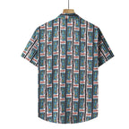 Camisa Vinser Happy masculina estampada com padrão colorido e manga curta – costas