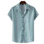 Camisa Vinser Jade Imperial branca com estampa geométrica em linhas verde-esmeralda