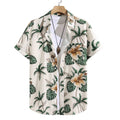 Camisa Vinser Kauai masculina estampada tropical com folhas verdes e flores
