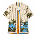 Camisa Vinser Laguna estampada com palmeiras e paisagem tropical
