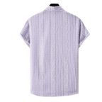 Costas da Camisa Vinser Lavanda Nobre com estampa listrada geométrica em lavanda