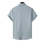 Camisa Vinser Mistral azul-claro de manga curta vista de costas