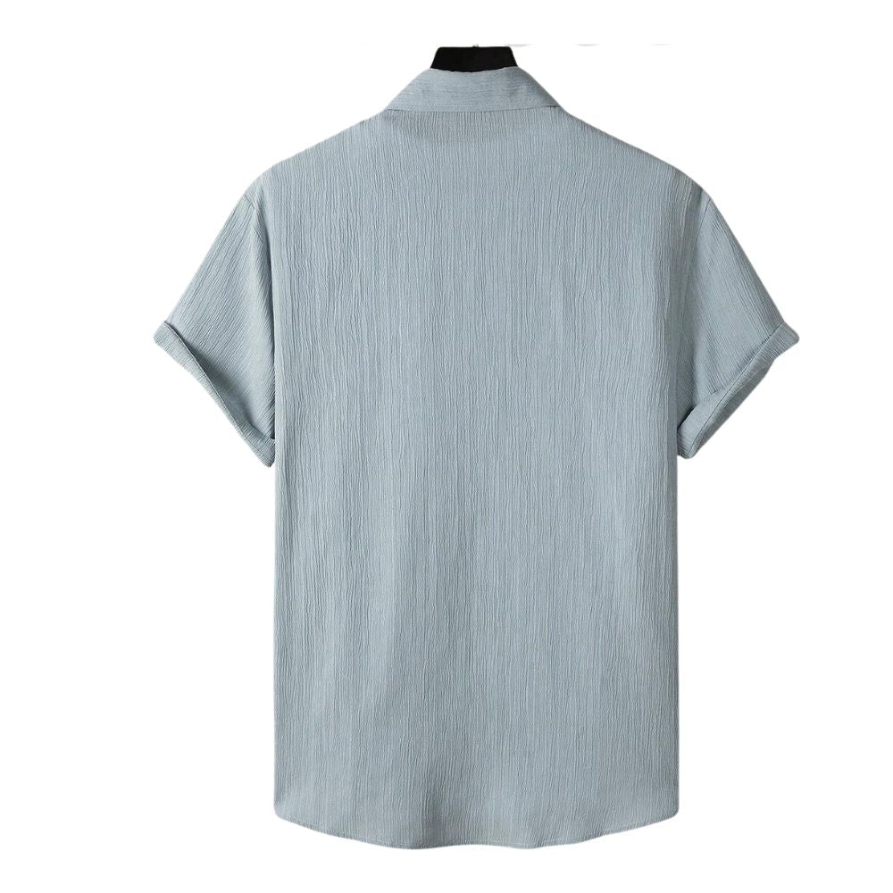 Camisa Vinser Mistral azul-claro de manga curta vista de costas