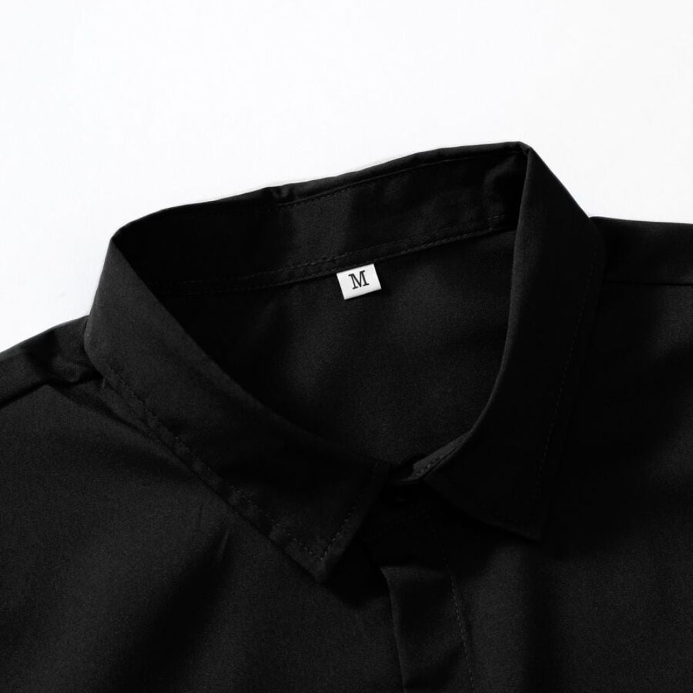 Detalhe da gola da Camisa Vinser Osaka preta