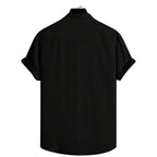 Vista traseira da camisa masculina Vinser Pipa preta de manga curta com modelagem premium