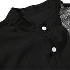 Detalhe da gola da camisa masculina Vinser Pipa preta com fechamento por botões e acabamento premium