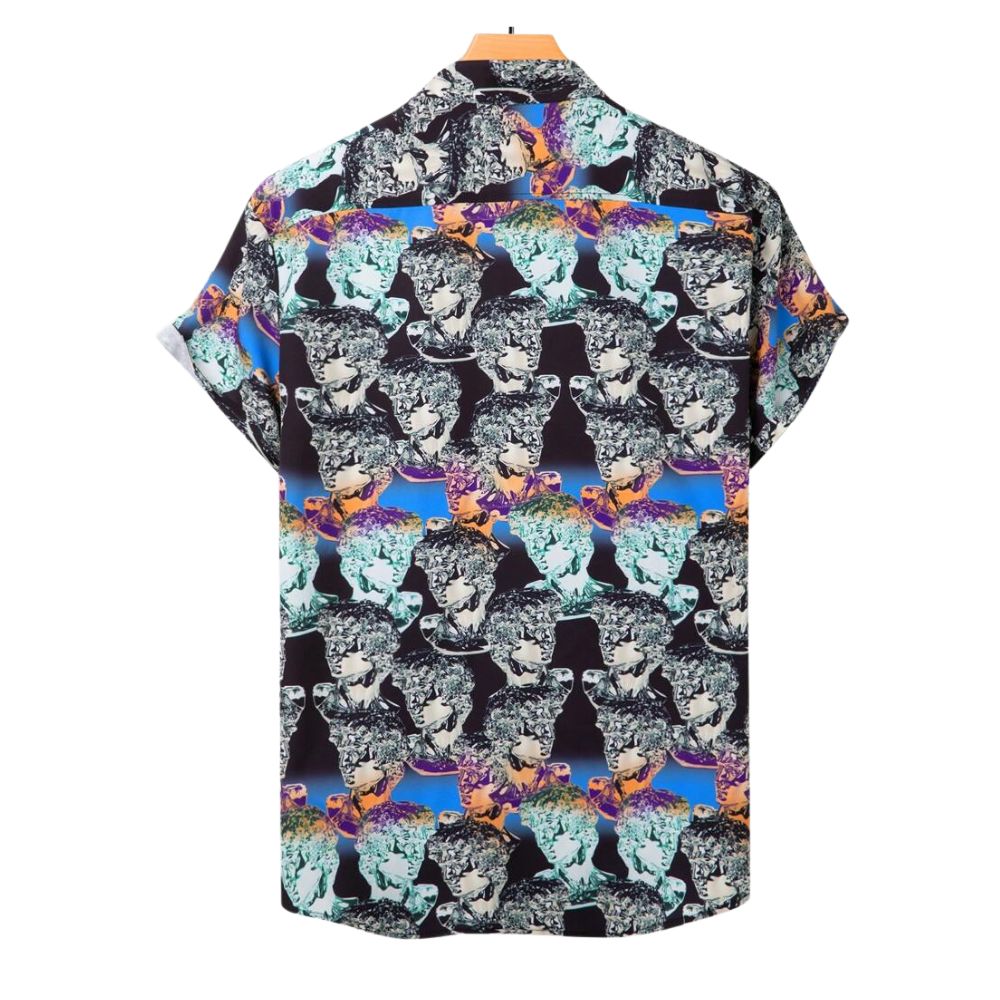 Camisa Vinser Pompeia estampada masculina vista de costas