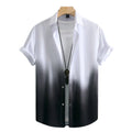 Camisa masculina Vinser Pontado Sol branca com degradê preto e manga curta