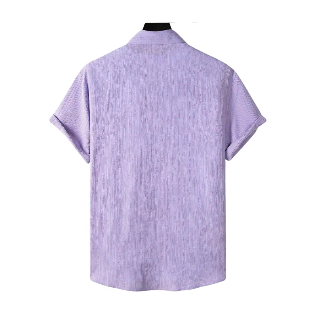 Camisa Vinser Provence lilás de manga curta vista de costas
