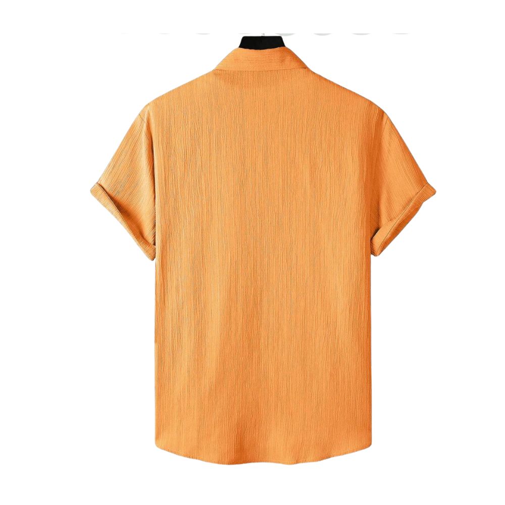 Camisa Vinser Ravello laranja de manga curta vista de costas