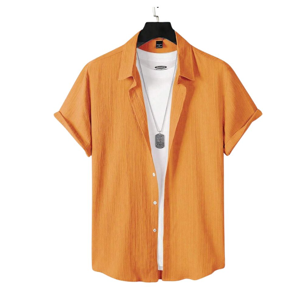 Camisa Vinser Ravello laranja de manga curta