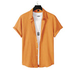 Camisa Vinser Ravello laranja de manga curta