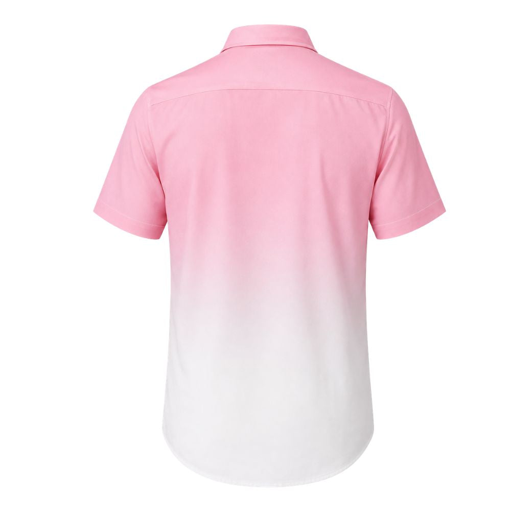 Costas da Camisa Vinser Saint Barth masculina rosa com efeito degradê e manga curta