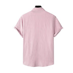Parte traseira da Camisa Vinser Santos rosa de manga curta