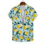 Camisa Vinser Sorrento masculina estampada com limões e folhas tropicais