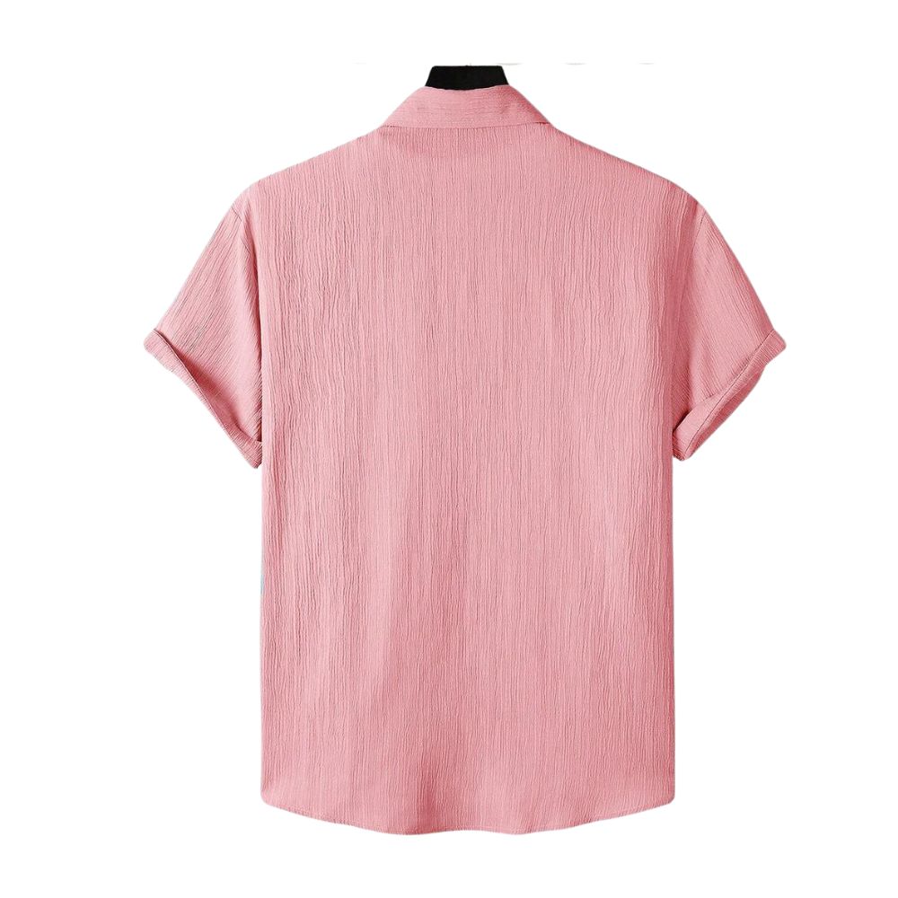 Parte traseira da Camisa Vinser Vitória rosa de manga curta